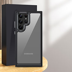 Custodia Silicone Trasparente Laterale Cover M03 per Samsung Galaxy S24 Ultra 5G Nero