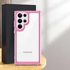 Custodia Silicone Trasparente Laterale Cover M03 per Samsung Galaxy S24 Ultra 5G Oro Rosa