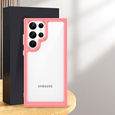 Custodia Silicone Trasparente Laterale Cover M03 per Samsung Galaxy S24 Ultra 5G Rosso
