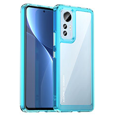 Custodia Silicone Trasparente Laterale Cover M06 per Xiaomi Mi 12 5G Cielo Blu
