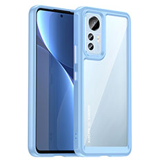 Custodia Silicone Trasparente Laterale Cover M06 per Xiaomi Mi 12 Pro 5G Blu