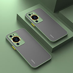 Custodia Silicone Trasparente Laterale Cover P01 per Huawei P60 Pro Verde Militare