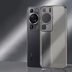 Custodia Silicone Trasparente Laterale Cover per Huawei P60 Grigio Scuro