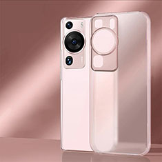 Custodia Silicone Trasparente Laterale Cover per Huawei P60 Pro Rosa