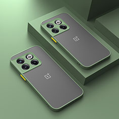 Custodia Silicone Trasparente Laterale Cover per OnePlus 10T 5G Verde Militare