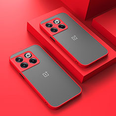 Custodia Silicone Trasparente Laterale Cover per OnePlus 12 5G Rosso