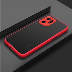 Custodia Silicone Trasparente Laterale Cover per Oppo Find X5 5G Rosso