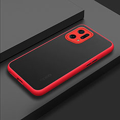 Custodia Silicone Trasparente Laterale Cover per Oppo Find X5 Pro 5G Rosso