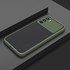 Custodia Silicone Trasparente Laterale Cover per Oppo K9 5G Verde Militare