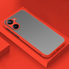 Custodia Silicone Trasparente Laterale Cover per Realme 10 4G Rosso