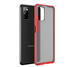 Custodia Silicone Trasparente Laterale Cover per Samsung Galaxy A03s Rosso