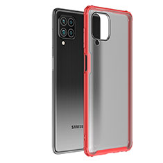 Custodia Silicone Trasparente Laterale Cover per Samsung Galaxy F62 5G Rosso