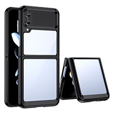 Custodia Silicone Trasparente Laterale Cover per Samsung Galaxy Z Flip3 5G Nero