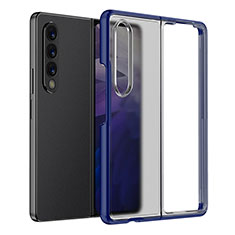 Custodia Silicone Trasparente Laterale Cover per Samsung Galaxy Z Fold4 5G Blu