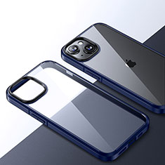 Custodia Silicone Trasparente Laterale Cover QC2 per Apple iPhone 15 Blu