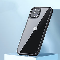 Custodia Silicone Trasparente Laterale Cover QC3 per Apple iPhone 15 Nero