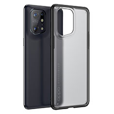 Custodia Silicone Trasparente Laterale Cover W01L per Oppo Find X5 Pro 5G Nero