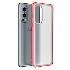 Custodia Silicone Trasparente Laterale Cover WL1 per OnePlus Nord 2 5G Rosso
