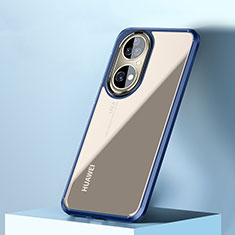 Custodia Silicone Trasparente Laterale Cover WL2 per Huawei P50 Pro Blu