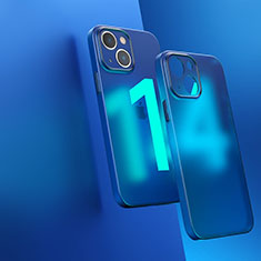 Custodia Silicone Trasparente Laterale Cover WT1 per Apple iPhone 14 Plus Blu