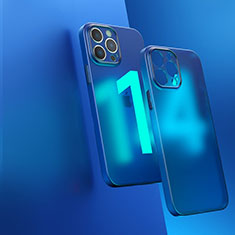 Custodia Silicone Trasparente Laterale Cover WT1 per Apple iPhone 14 Pro Max Blu