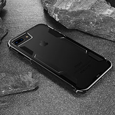Custodia Silicone Trasparente Laterale per Apple iPhone 8 Nero