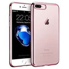 Custodia Silicone Trasparente Laterale T01 per Apple iPhone 8 Plus Rosa