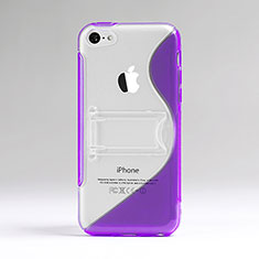 Custodia Silicone Trasparente Morbida S-Line per Apple iPhone 5C Viola