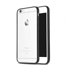 Custodia Silicone Trasparente Opaca Laterale per Apple iPhone 6 Nero