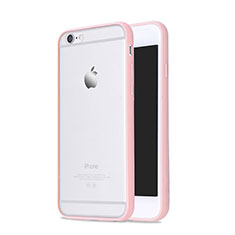 Custodia Silicone Trasparente Opaca Laterale per Apple iPhone 6 Rosa