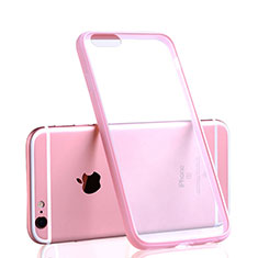 Custodia Silicone Trasparente Opaca Laterale per Apple iPhone 6S Plus Rosa