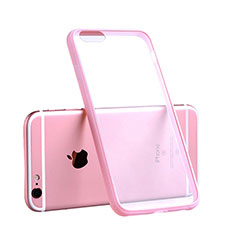 Custodia Silicone Trasparente Opaca Laterale per Apple iPhone 6S Rosa