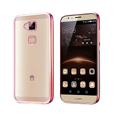 Custodia Silicone Trasparente Opaca Laterale per Huawei G8 Oro Rosa