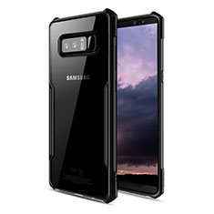 Custodia Silicone Trasparente Opaca Laterale R04 per Samsung Galaxy Note 8 Nero