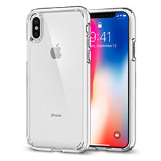 Custodia Silicone Trasparente Specchio Laterale 360 Gradi per Apple iPhone Xs Max Chiaro