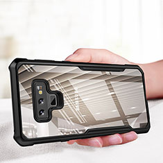 Custodia Silicone Trasparente Specchio Laterale 360 Gradi per Samsung Galaxy Note 9 Nero