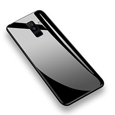 Custodia Silicone Trasparente Specchio Laterale 360 Gradi T02 per Samsung Galaxy A6 Plus Nero
