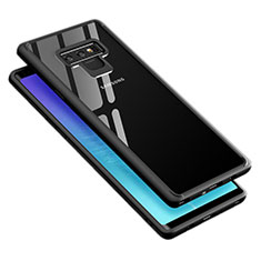 Custodia Silicone Trasparente Specchio Laterale 360 Gradi T02 per Samsung Galaxy Note 9 Nero