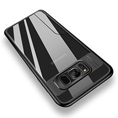 Custodia Silicone Trasparente Specchio Laterale 360 Gradi T02 per Samsung Galaxy S8 Plus Nero