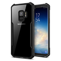 Custodia Silicone Trasparente Specchio Laterale 360 Gradi T02 per Samsung Galaxy S9 Nero