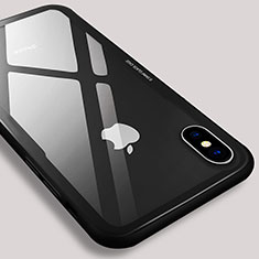 Custodia Silicone Trasparente Specchio Laterale 360 Gradi T03 per Apple iPhone X Nero