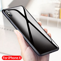 Custodia Silicone Trasparente Specchio Laterale 360 Gradi T04 per Apple iPhone Xs Max Nero