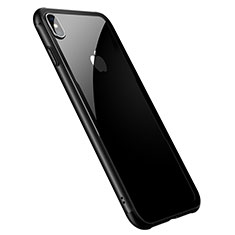 Custodia Silicone Trasparente Specchio Laterale 360 Gradi T06 per Apple iPhone Xs Max Nero