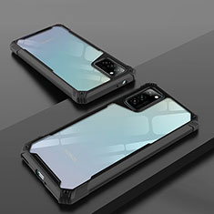 Custodia Silicone Trasparente Specchio Laterale Cover H01 per Huawei Honor V30 5G Nero