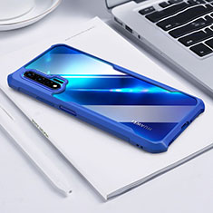 Custodia Silicone Trasparente Specchio Laterale Cover H01 per Huawei Nova 6 Blu