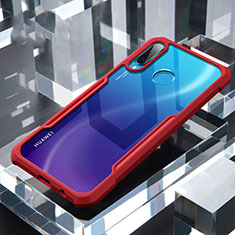 Custodia Silicone Trasparente Specchio Laterale Cover H01 per Huawei P30 Lite New Edition Rosso