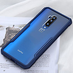 Custodia Silicone Trasparente Specchio Laterale Cover H01 per OnePlus 7T Pro Blu