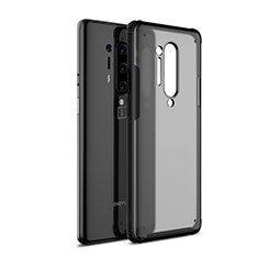 Custodia Silicone Trasparente Specchio Laterale Cover H01 per OnePlus 8 Pro Nero