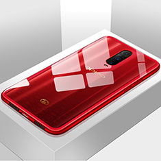 Custodia Silicone Trasparente Specchio Laterale Cover H01 per Oppo R17 Pro Rosso