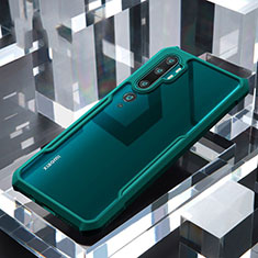 Custodia Silicone Trasparente Specchio Laterale Cover H01 per Xiaomi Mi Note 10 Pro Verde